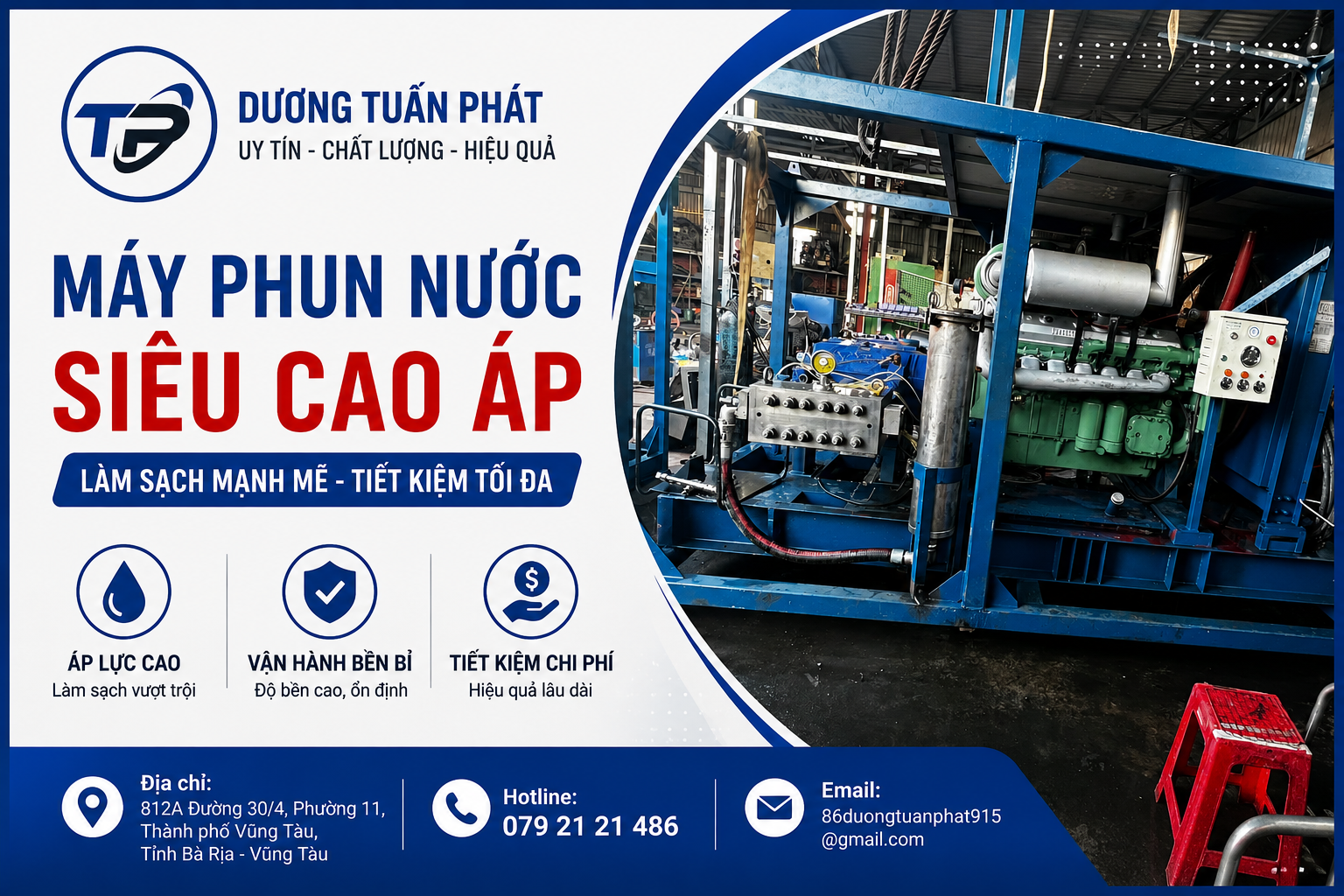  Máy phun nước siêu cao áp 2500 bar bàn giao cho khách hàng