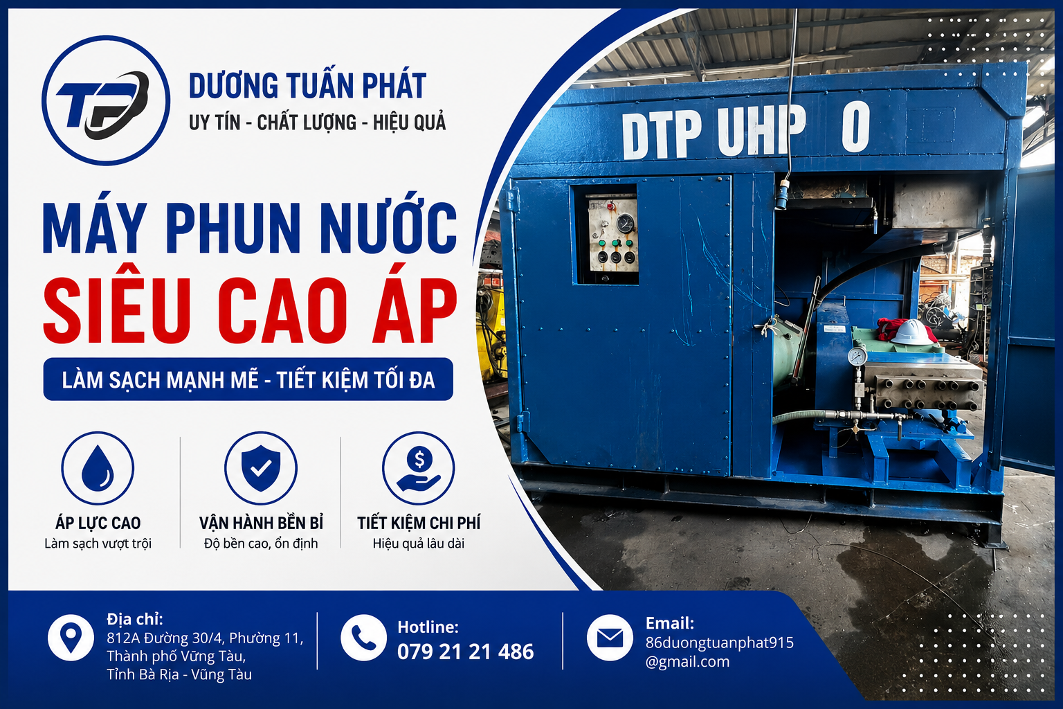 Máy phun nước siêu cao áp chính hãng giúp tối ưu hiệu quả làm sạch
